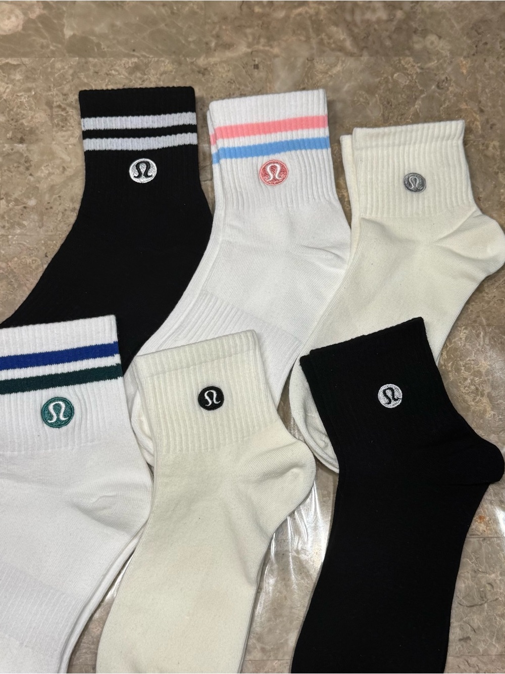 Women’s Lululemon Athletica Socks 
6 pairs Size Medium 
Daily Essential Socks